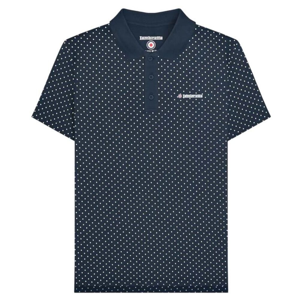 Lambretta Mens Polka Dot Big & Tall Polo Shirt / Navy